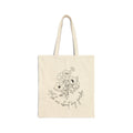 Canvas Tote Bag — Minimal Floral Sketch “They care about my growth” Eco Shopper